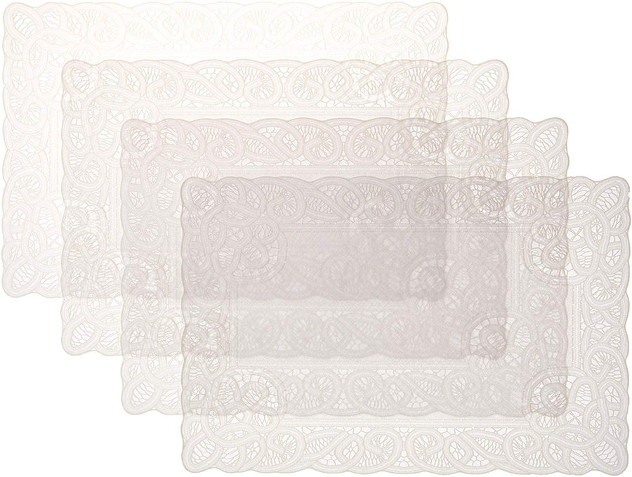 Vinyl Lace Battenberg embossed Floral Pattern Decorative Place Mats