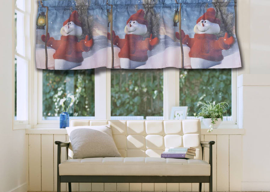 Seasonal Christmas Splendours Pattern Decorative Window Treatment Rod Pocket Curtain Straight Valance