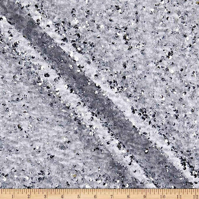 Stretch Velvet Sequin Fabric – Black/Silver